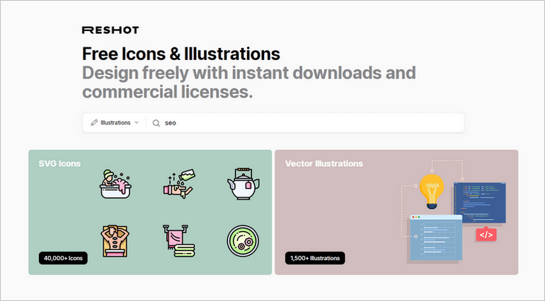 Reshot is a great place to find high-quality illustrations for any project.