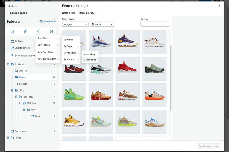 Sort files and folders.