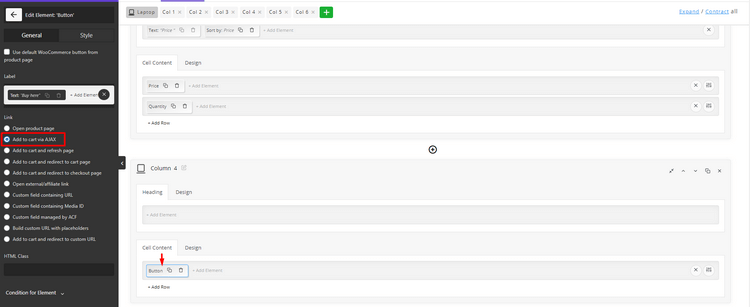 Add To Cart Button to Table Columns The add-to-cart button is another essential feature for building a WooCommerce product table with online purchasing.