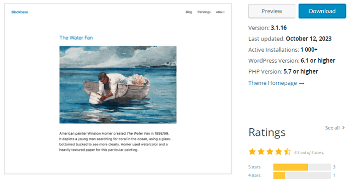 Blockbase is a simple, minimalist theme that supports both block and standard editing. 