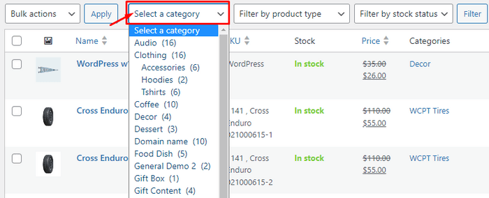 Select Category Select a specific category to display products within that category