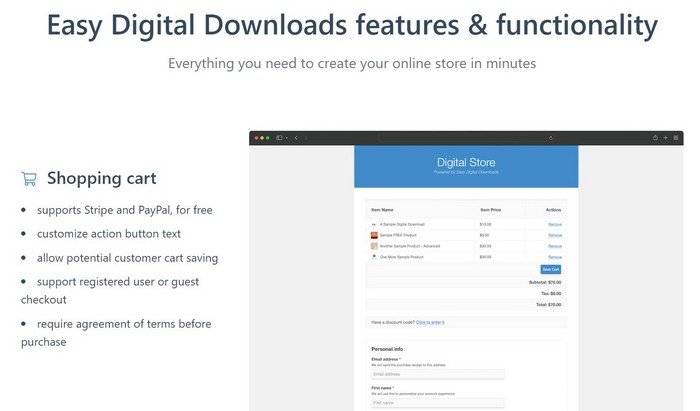 Easy Digital Downloads Easy Digital Downloads is a WordPress plugin for selling digital goods and products.