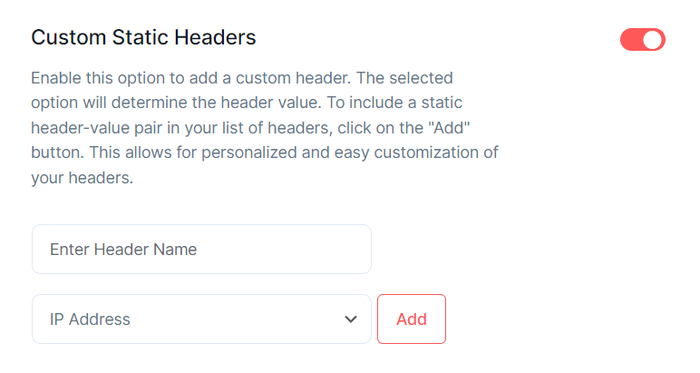 Custom Static Header You can enable or disable any of the sheet headers and create custom sheet headers in the Custom Static Headers section.
