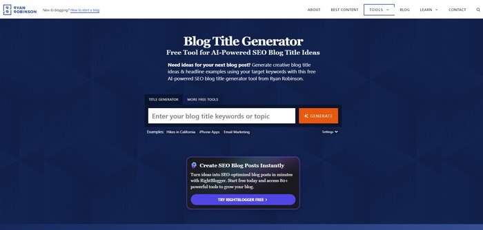 RyRob Blog Title Generator The RyRob Blog Title Generator is a straightforward tool for creating engaging blog titles.