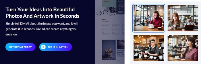 Divi AI Divi AI can can automatically generate images and also refine and modify the existing images which can be a time-saver.