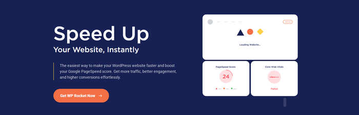 WP Rocket automatically preloading pages and compressing files.