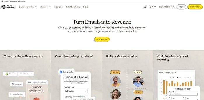 Mailchimp focused on email but brings automation, segmentation, and retargeting.
