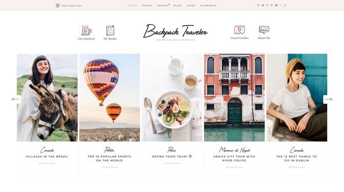 Backpack Traveler Backpack Traveler is a WordPress theme for travel bloggers and content creators.