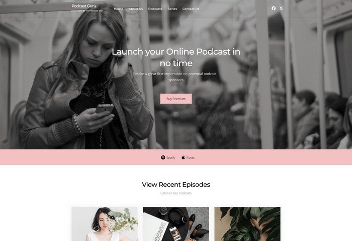 
The Podcast Guru is a podcast-focused theme that makes creating a professional podcast website easy.