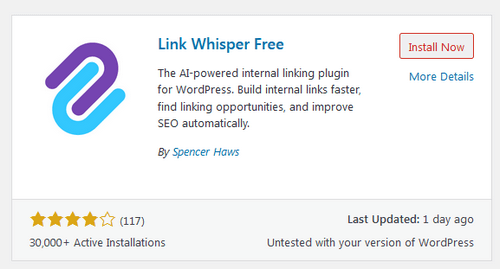 Install Linkwhisper Free When you install the plugin, it runs in the background and starts suggesting internal links right in the WordPress editor.