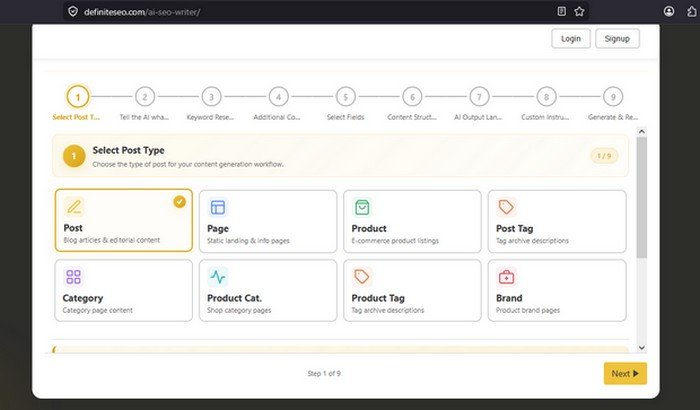 DefiniteSEO AI SEO Writer is designed to be a specialist, not a Swiss army knife.