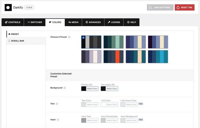Darkify Dark Mode Colors