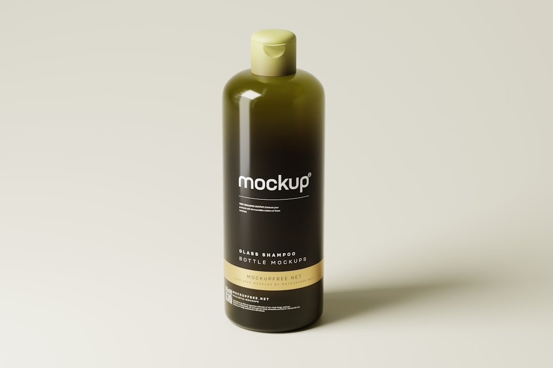 a bottle of shampoo on a white background ai artwork product mockups digital design