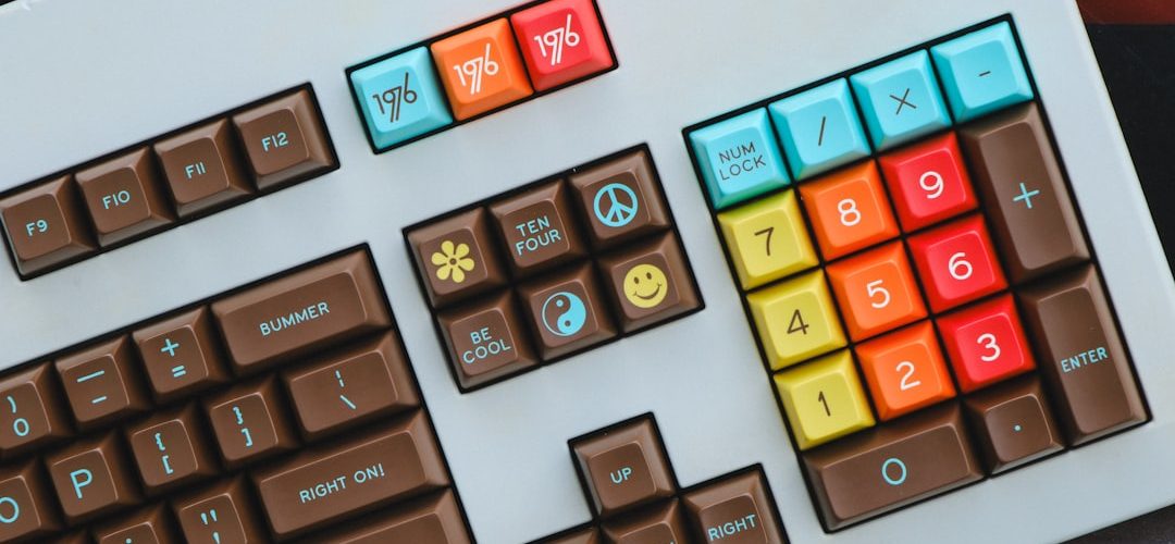 a close up of a keyboard with a keyboard key board robot typing prompt box colorful interface