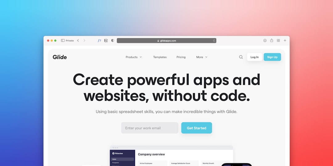 a computer screen with a web page on it web app dashboard workflow builder no code platform startup