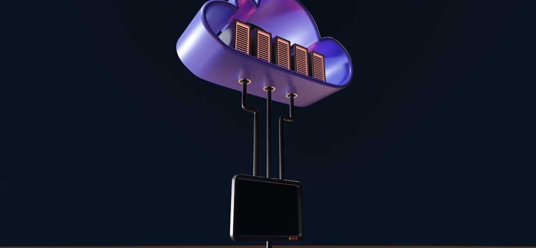a computer tower with a purple light cloud computing data analytics secure infrastructure 2