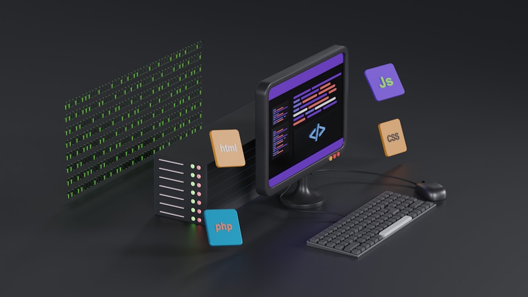 a computer with a keyboard and mouse software development tools code editor screen project architecture diagram