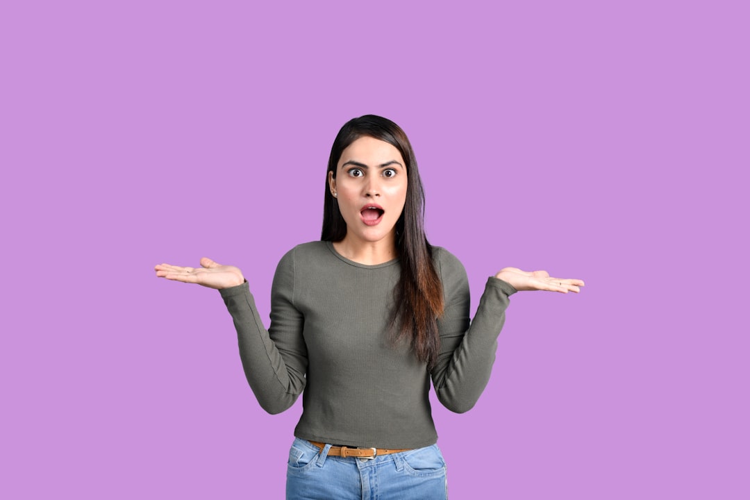 a woman with her mouth open confused person floating numbers online slang