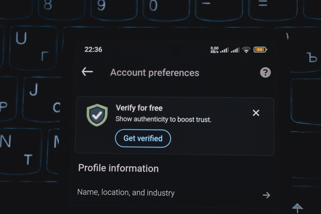 account preferences screen with verification prompt user permissions access control account settings