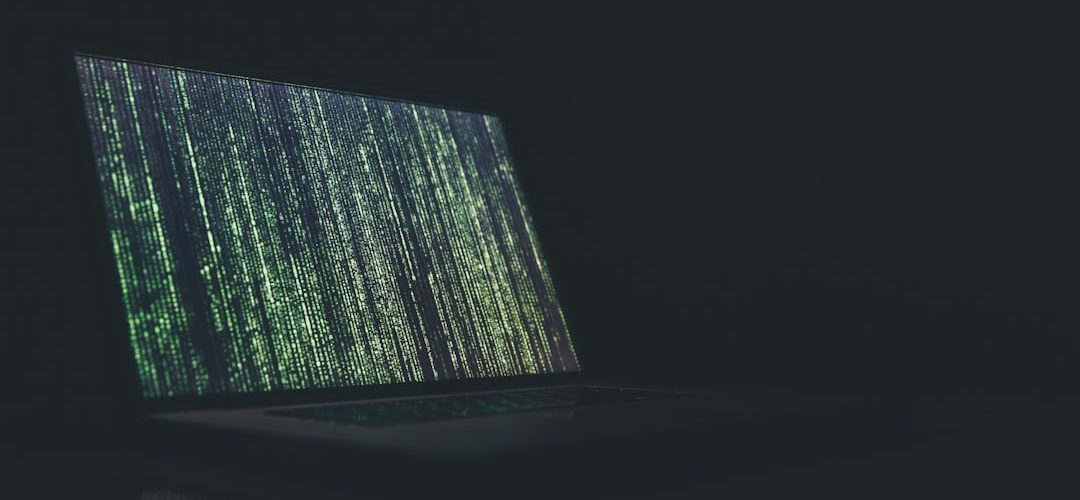 black and gray laptop computer turned on antivirus scanning progress bar laptop screen security scan malware detection concept