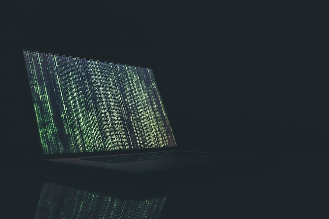 black and gray laptop computer turned on antivirus scanning progress bar laptop screen security scan malware detection concept