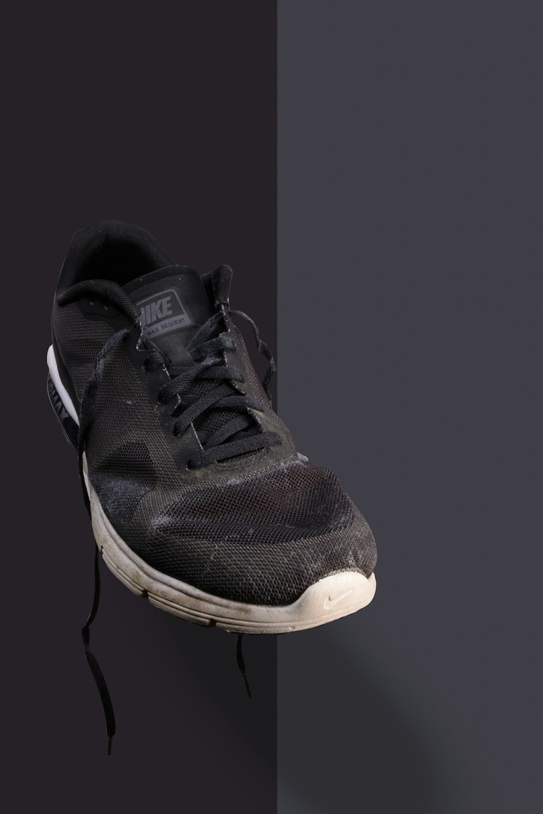 black and white nike athletic shoe background removal product photo transparent png