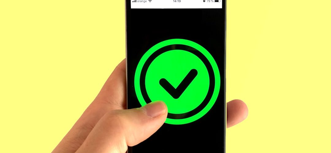 black android smartphone displaying green and black logo secure login flow mobile authentication user verification