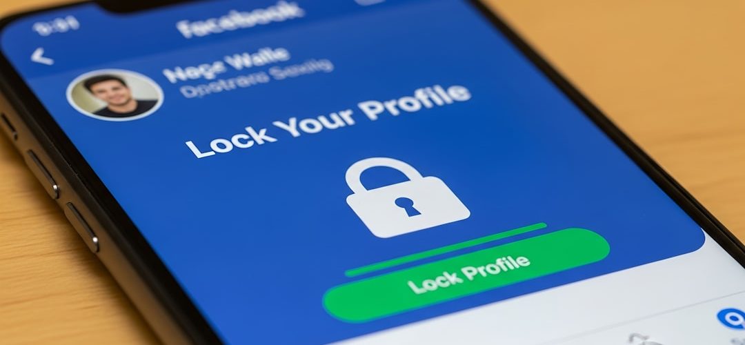 facebook profile lock screen on a smartphone online privacy secure browsing password safety social media tools
