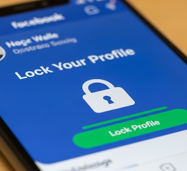 facebook profile lock screen on a smartphone online privacy secure browsing password safety social media tools