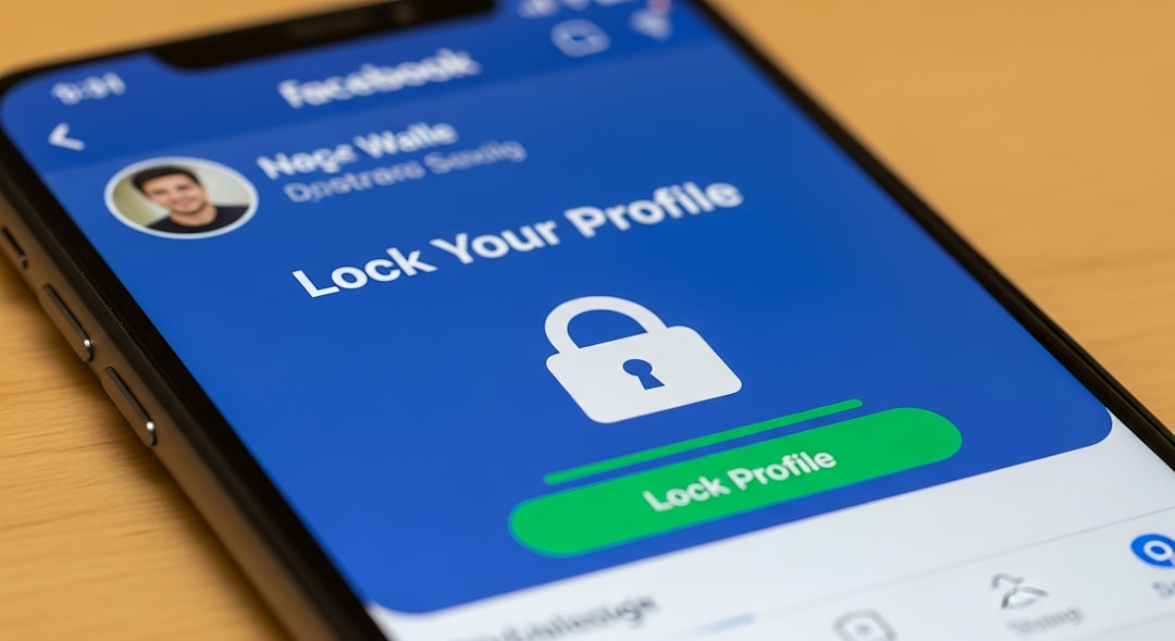 facebook profile lock screen on a smartphone online privacy secure browsing password safety social media tools