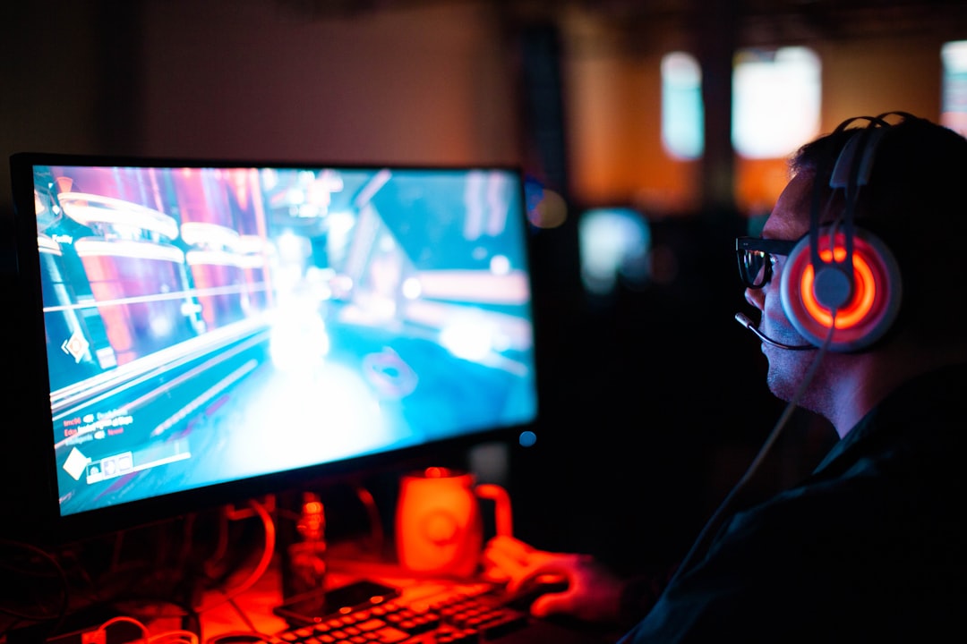 person using computer playing fps game game update server maintenance online players