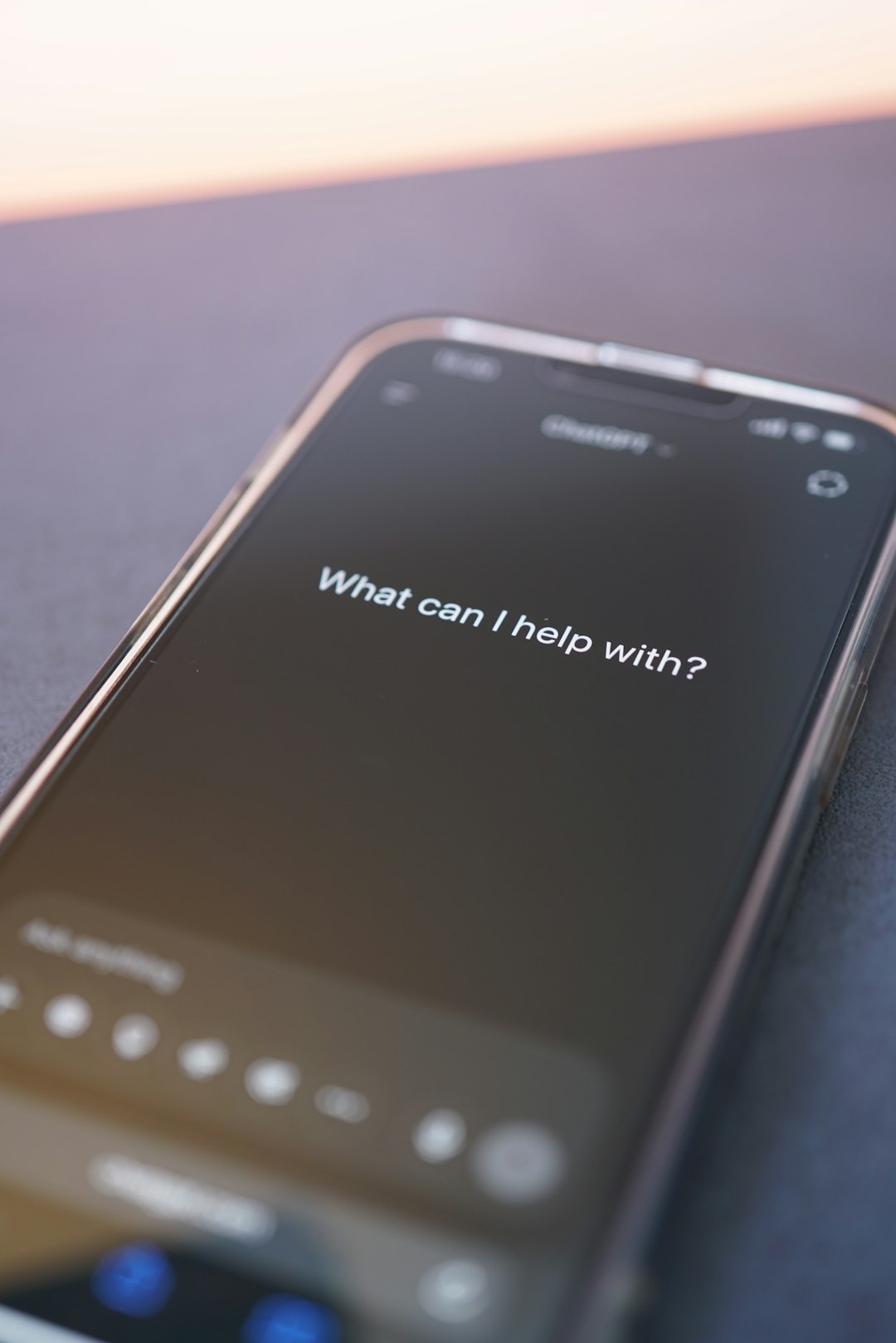 phone screen asks what can i help with voice assistant realtime conversation artificial intelligence
