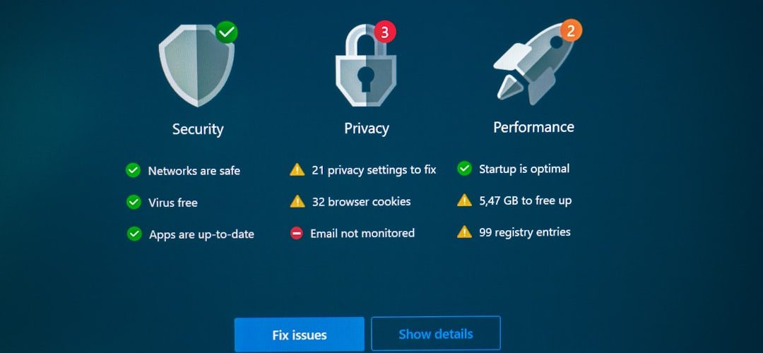 security privacy and performance status with fix options secure boot settings uefi screen windows security 2