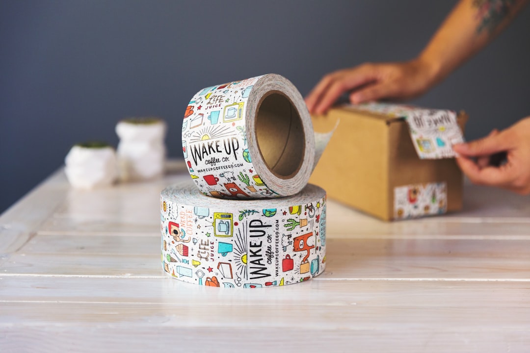white blue and red floral ceramic mug barcode printer product packages colorful labels