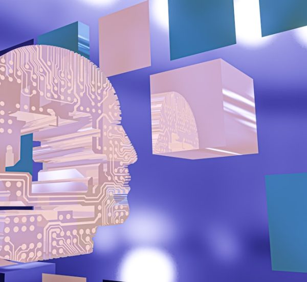 a persons head with a circuit board in the background machine learning workflow data science tools model training