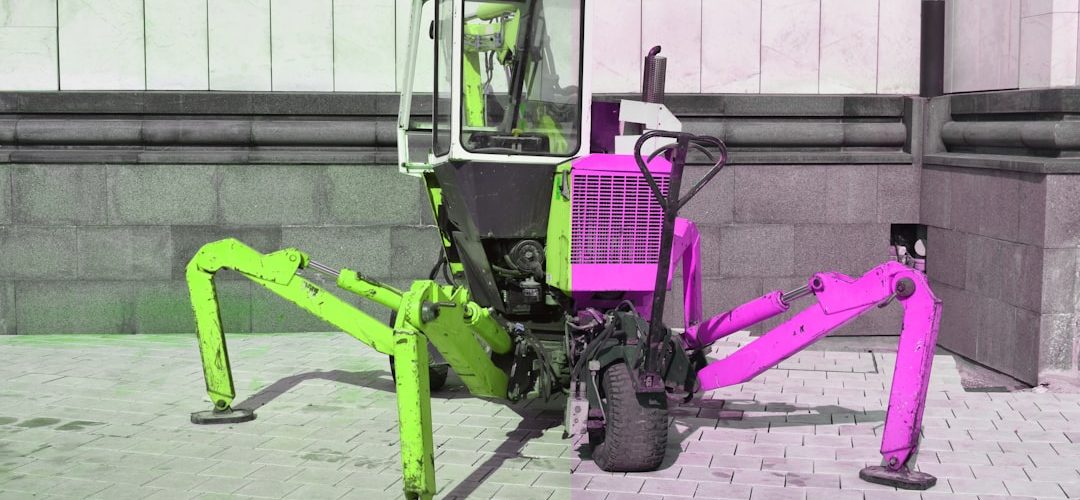 a pink and black picture of a pink tractor semantic map rescue robot three dimensional mesh indoor navigation