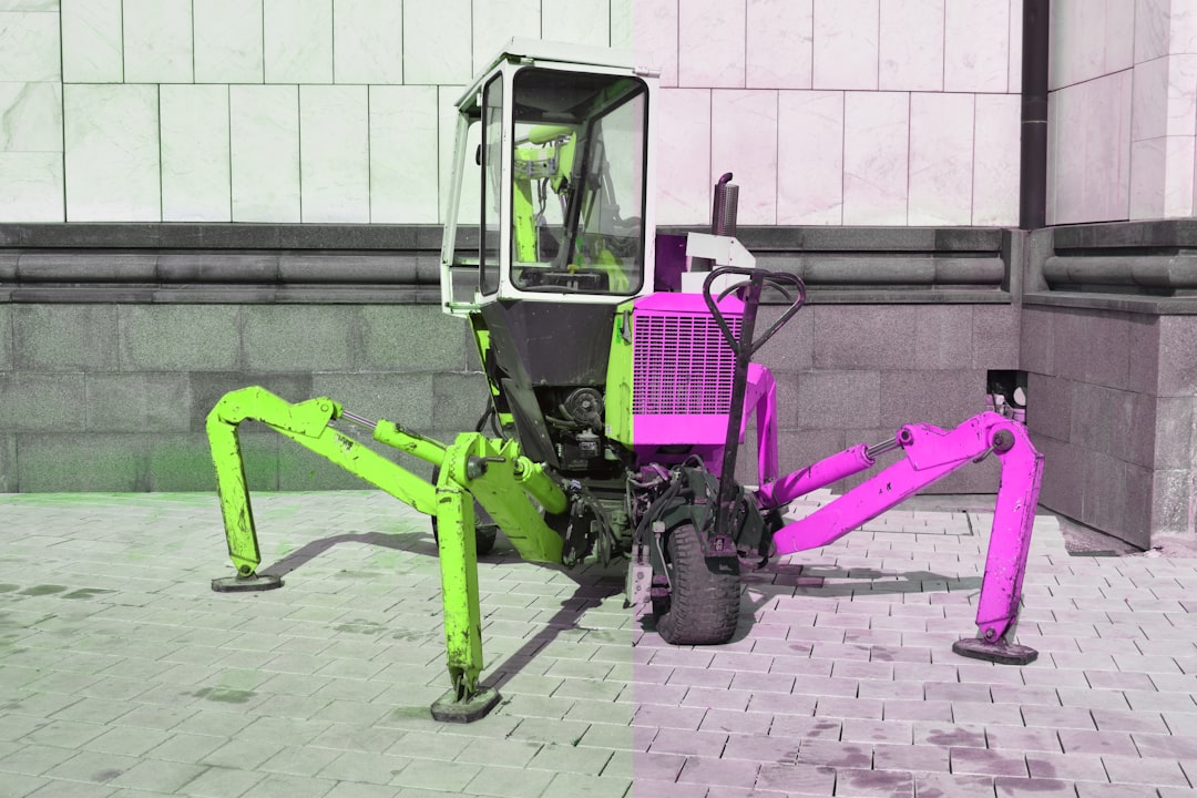 a pink and black picture of a pink tractor semantic map rescue robot three dimensional mesh indoor navigation