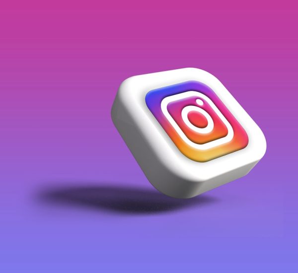 a white cube with a colorful instagram logo on it 3d social icons modern website clean interface 1