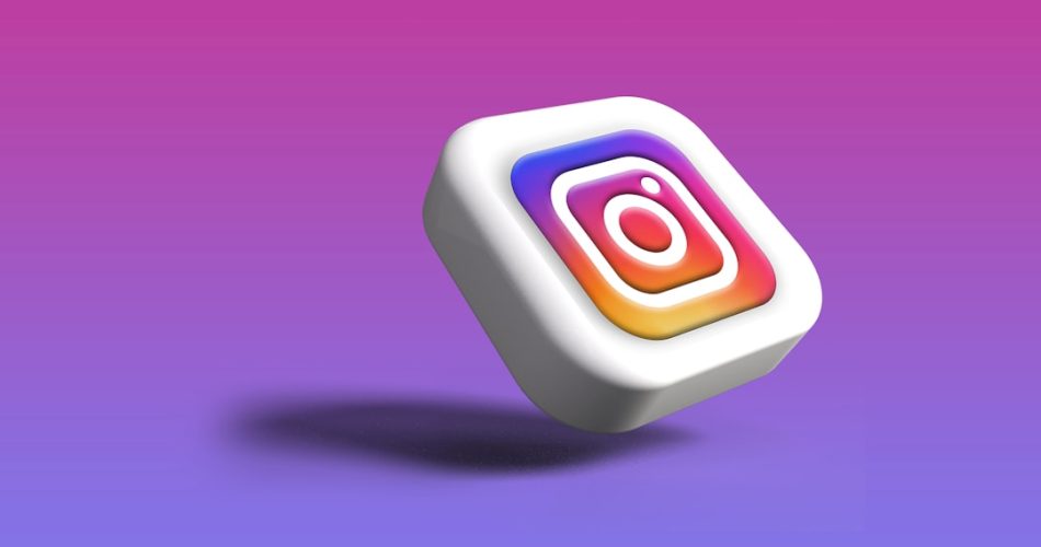 a white cube with a colorful instagram logo on it 3d social icons modern website clean interface