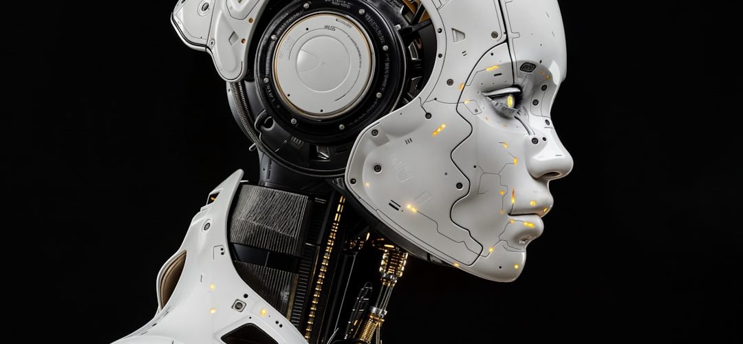 a white robot is standing in front of a black background artificial intelligence human conversation digital assistant