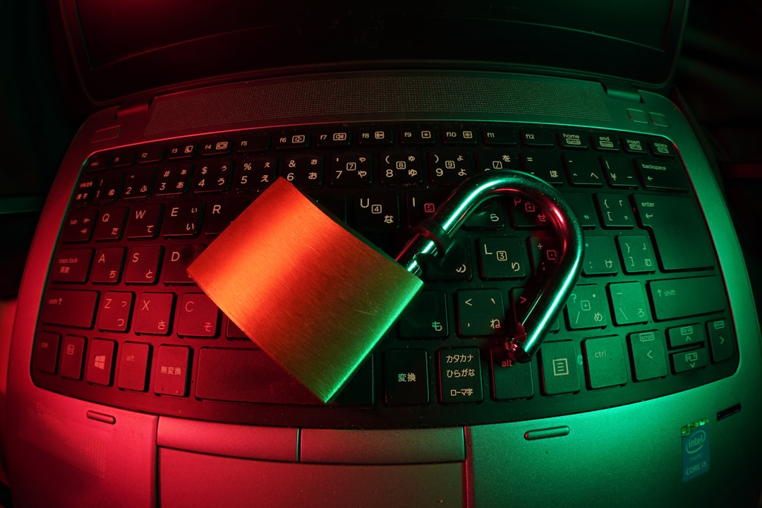 black laptop computer with white paper privacy browser online research secure browsing
