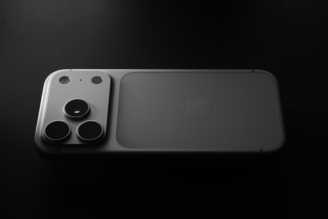 close up of a modern smartphone camera module iphone color samples blue metal finish titanium texture design studio