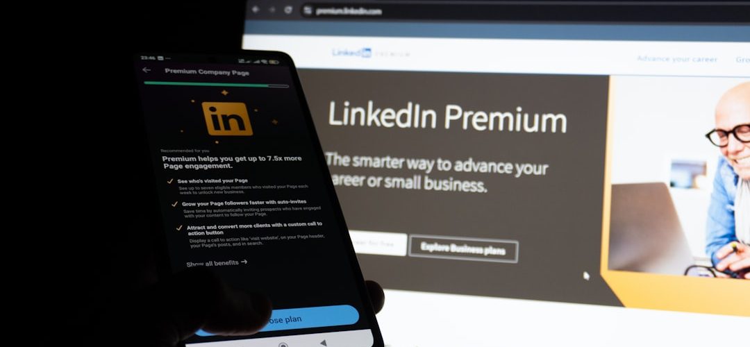linkedin premium displayed on phone and computer screen email signature professional branding business outreach