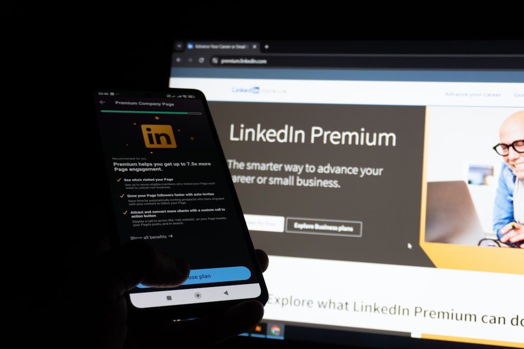 linkedin premium displayed on phone and computer screen email signature professional branding business outreach