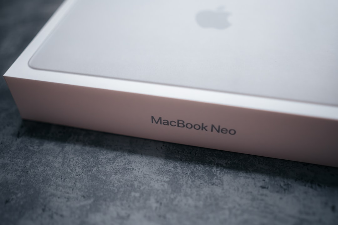 macbook neo box with apple logo premium laptop packaging clean box