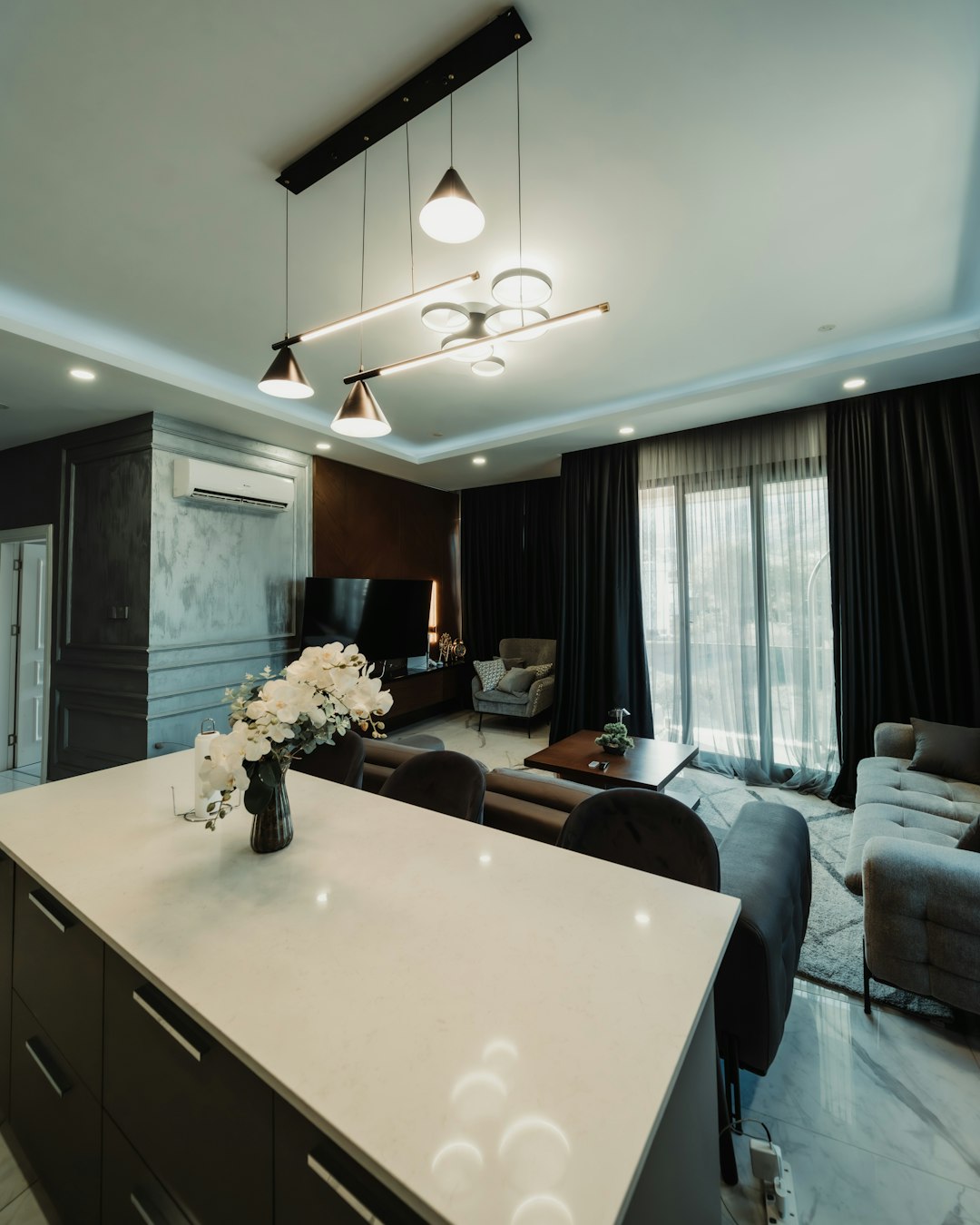 modern living room with stylish furniture and lighting home interior photo analysis modern kitchen artificial intelligence