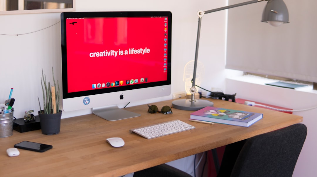 turned on silver imac animation workspace video editor creative dashboard