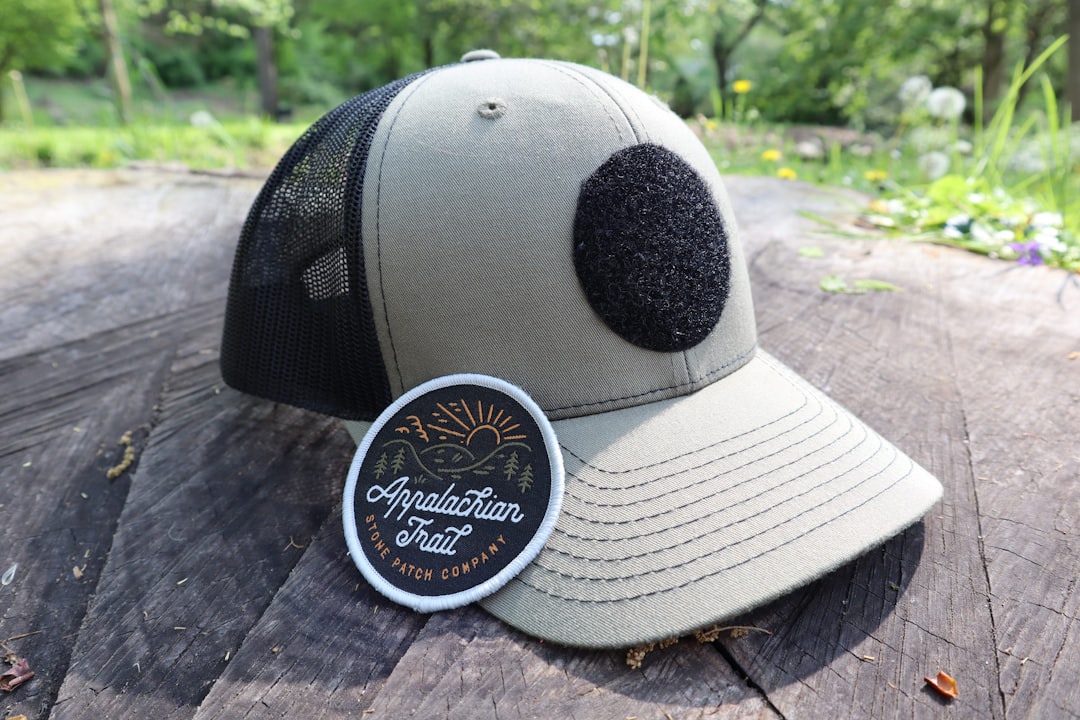 white and black baseball cap fishing apparel hats logo patch tackle