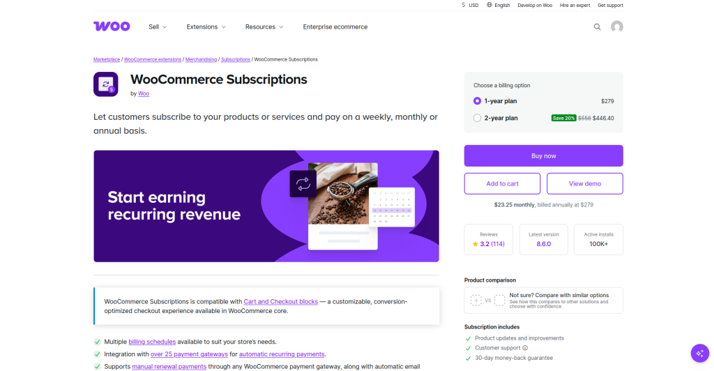 Top 8 WooCommerce Subscription Plugins to Build Recurring Revenue 3 woo subscription