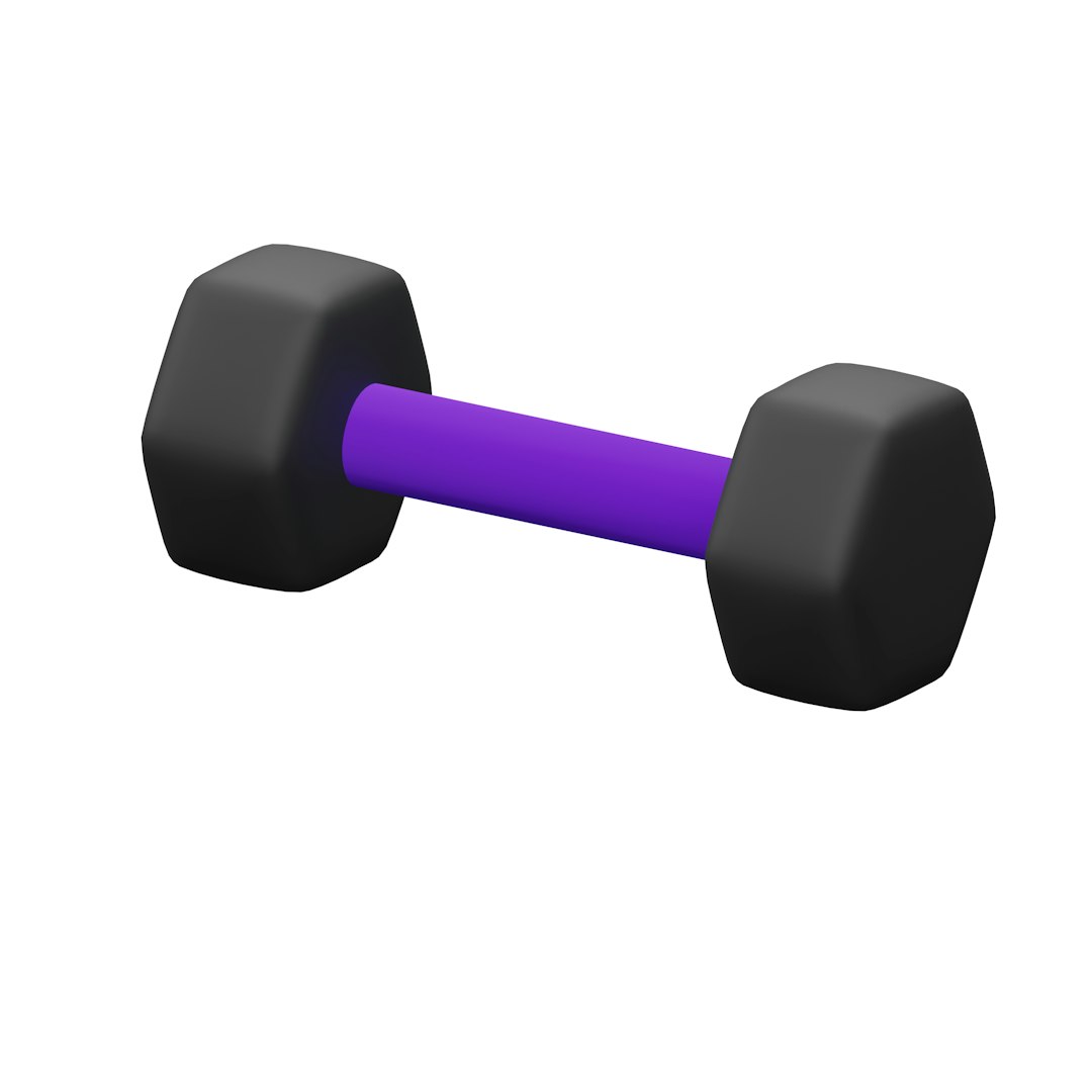 a black and purple dumbbell with a purple handle fitness app meditation session wellness subscription